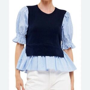 English factory - mixed media sweater size S